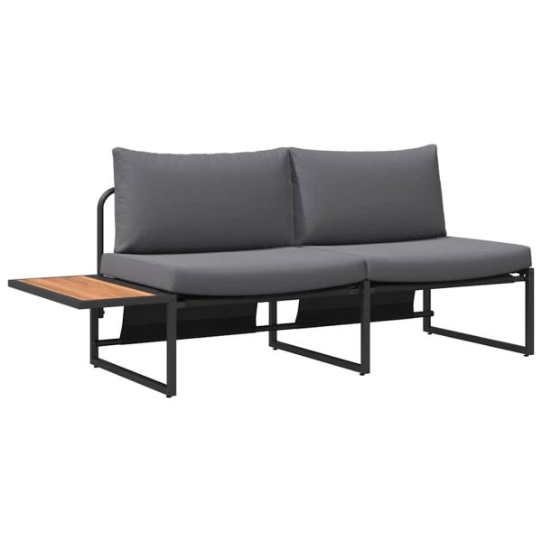 3-teiliges Garten-Sofa-Set mit anthrazitfarbenen Kissen