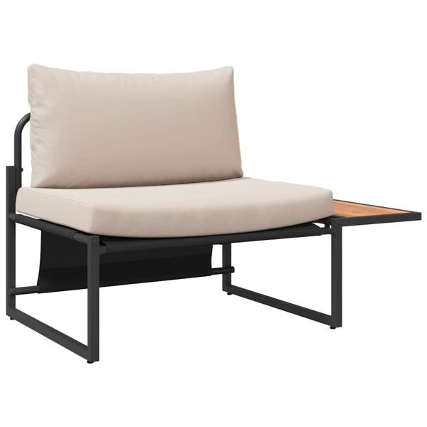 3-teiliges Garten-Sofa-Set mit taupefarbenen Kissen