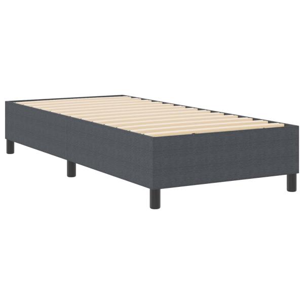 ARDEBO.de - Boxspringbett Dunkelgrau 80x200 cm Cord-Stoff