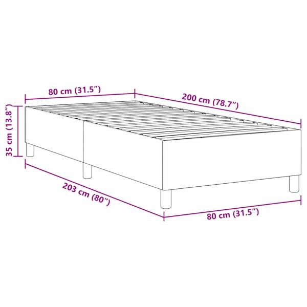 Boxspringbett Blau 80x200 cm Cordstoff