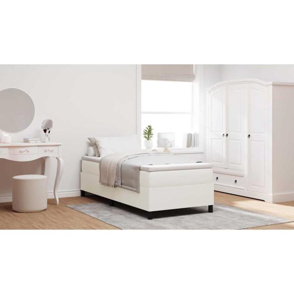 Boxspringbett Creme Einzel Cord Stoff