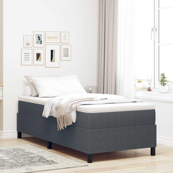 Boxspringbett Dunkelgrau 90x200 cm aus Cord