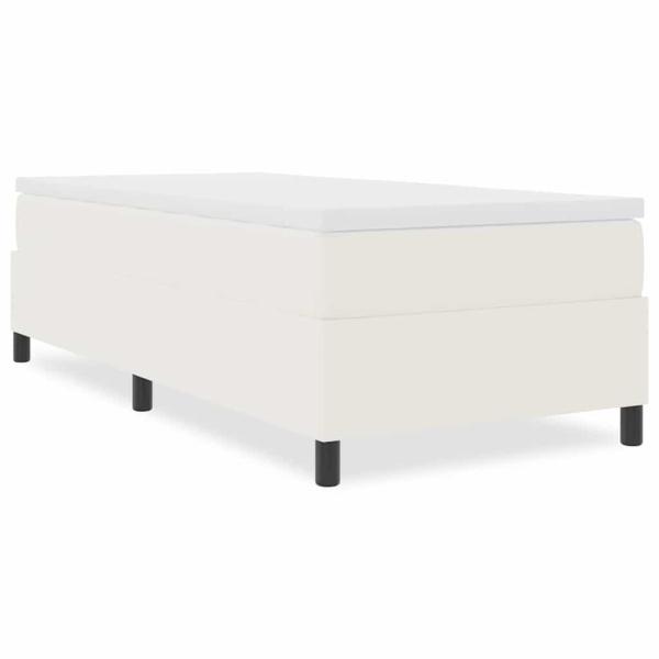 Boxspringbett Creme 90x200 cm Cord-Stoff