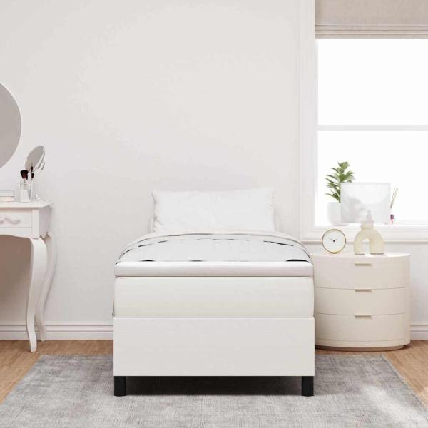 Boxspringbett Creme 90x200 cm Cord-Stoff