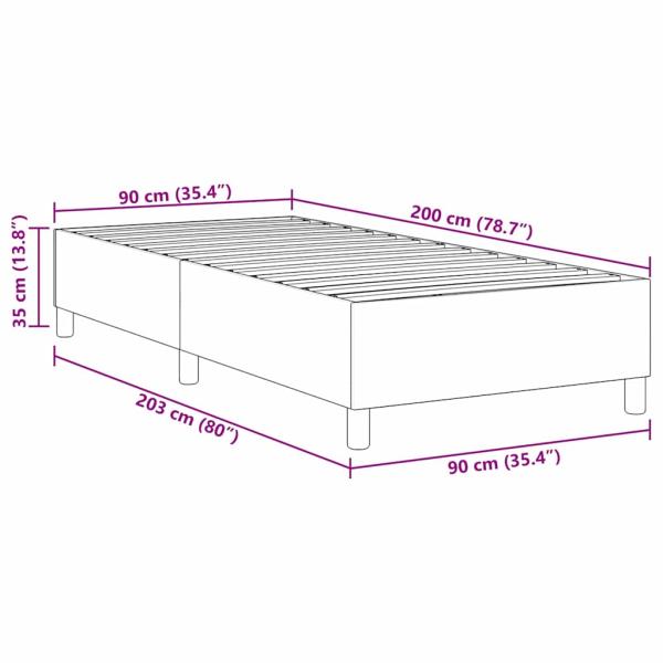 Boxspringbett Creme 90x200 cm Cord-Stoff