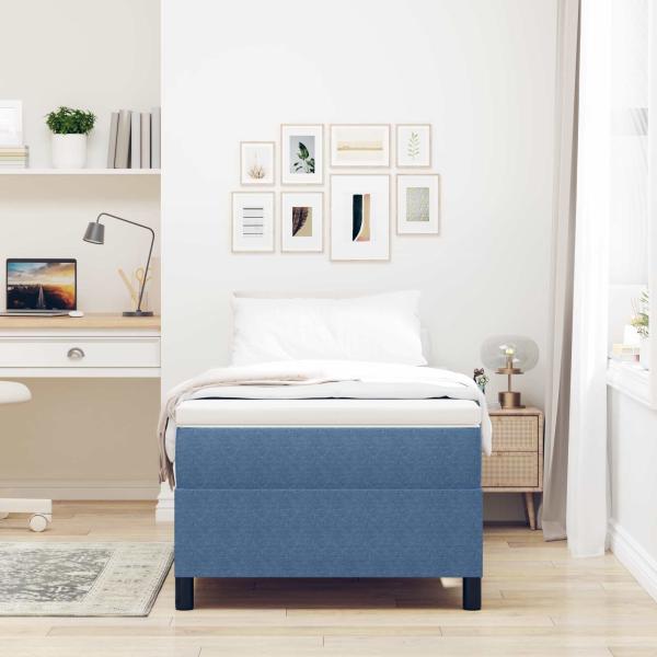 Boxspringbett Blau 90x200 cm Cordura-Stoff