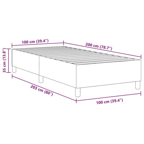 Boxspringbett Hellgrau 100x200 cm Cord-Stoff