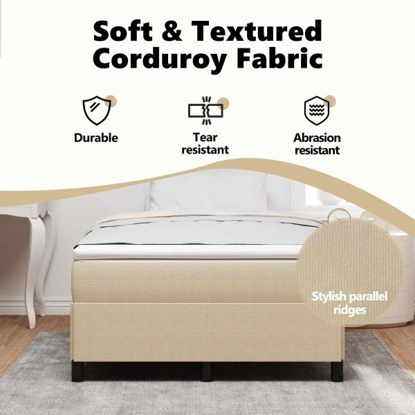 Boxspringbett Leichtgrün Grau Kleines Doppelbett Kordstoff
