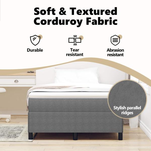 Boxspringbett Hellgrau 120x200 cm Cordstoff