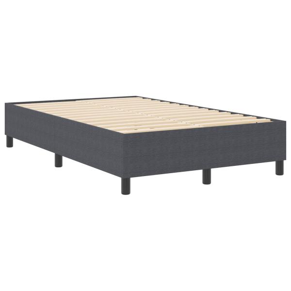 ARDEBO.de - Boxspringbett Dunkelgrau 120x200 cm Cord-Stoff