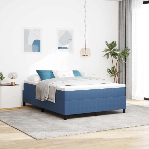 Boxspringbett Blau 140x200 cm Cord-Stoff