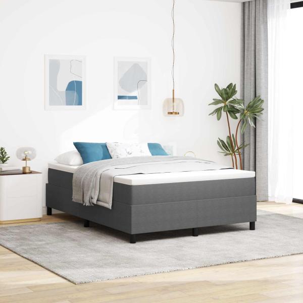 Boxspringbett Hellgrau 140x200 cm Cord-Stoff