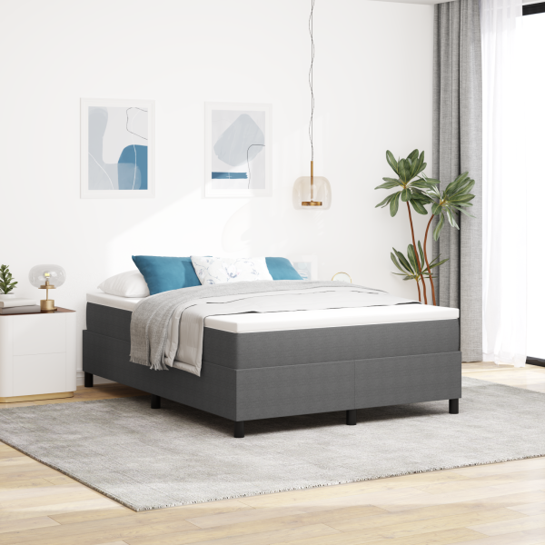 Boxspringbett Hellgrau 140x200 cm Cord-Stoff