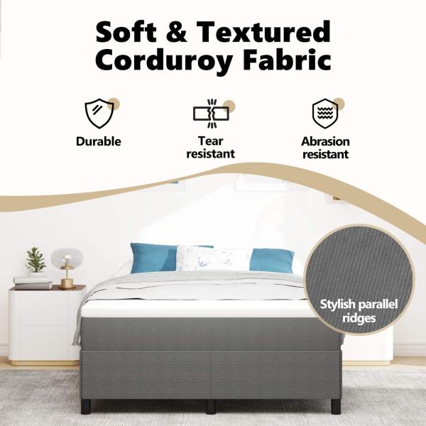 Boxspringbett Hellgrau 140x200 cm Cord-Stoff