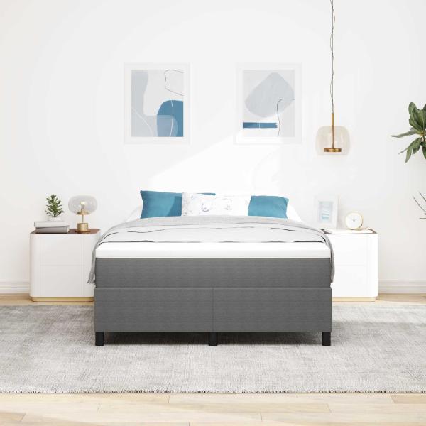 Boxspringbett Hellgrau 140x200 cm Cord-Stoff