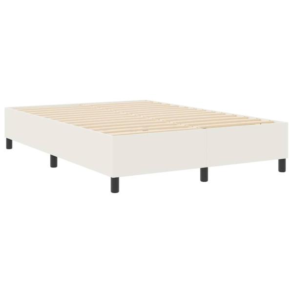 Boxspringbett Creme 140x200 cm aus Cordstoff