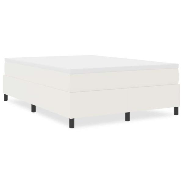 Boxspringbett Creme 140x200 cm aus Cordstoff