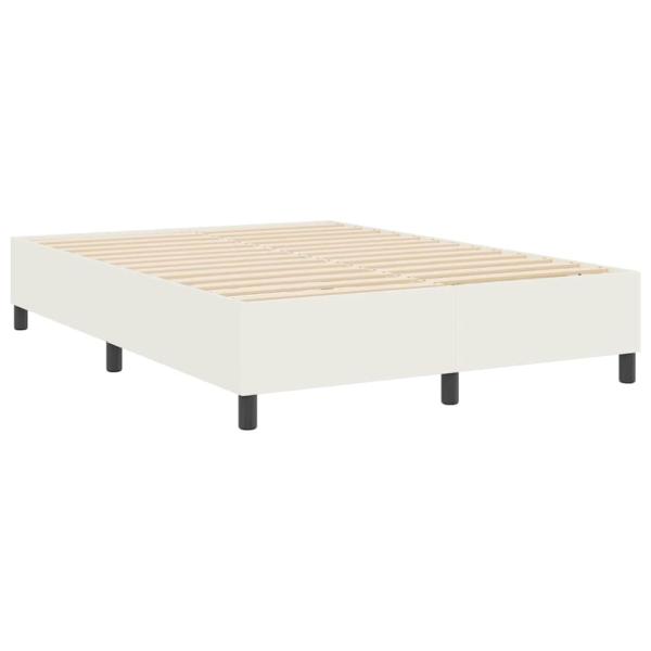 Boxspringbett Creme 140x200 cm aus Cordstoff