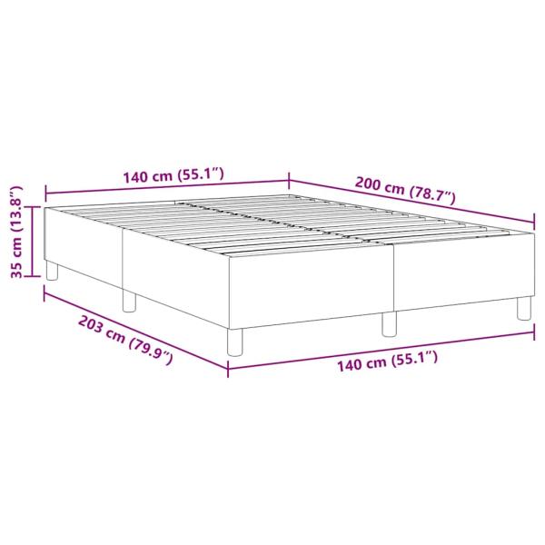 Boxspringbett Blau 140x200 cm Cord-Stoff