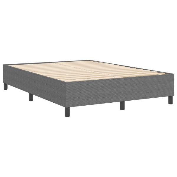 Boxspringbett Hellgrau 160x200 cm Cord-Stoff