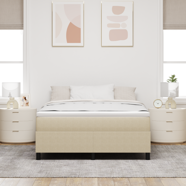 Boxspringbett Lichtgrün Grau 160x200 cm Corduroy Stoff