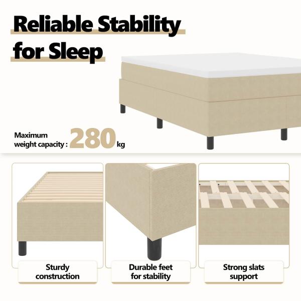 Boxspringbett Lichtgrün Grau 160x200 cm Corduroy Stoff