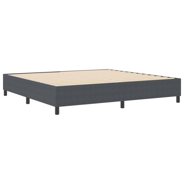ARDEBO.de - Boxspringbett Dunkelgrau 200x200 cm Cord-Stoff