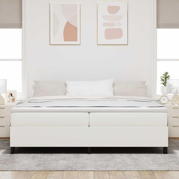 Boxspringbett Creme 200x200 cm Cordstoff