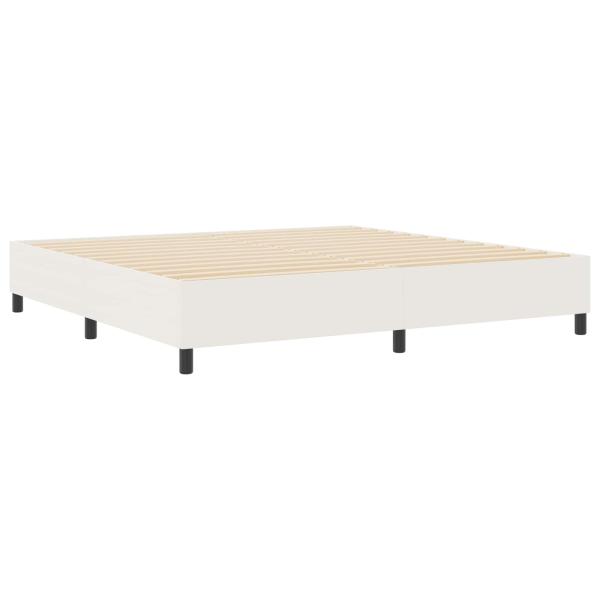 Boxspringbett Creme 200x200 cm Cordstoff