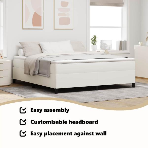 Boxspringbett Creme 200x200 cm Cordstoff