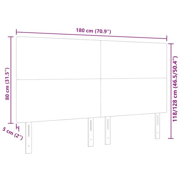 Kopfteil Einfaches Design Hellgrau 180 cm Cord-Stoff