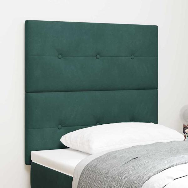 Kopfteil Mit Knopfheftung Dunkelgrün 80 cm Samt