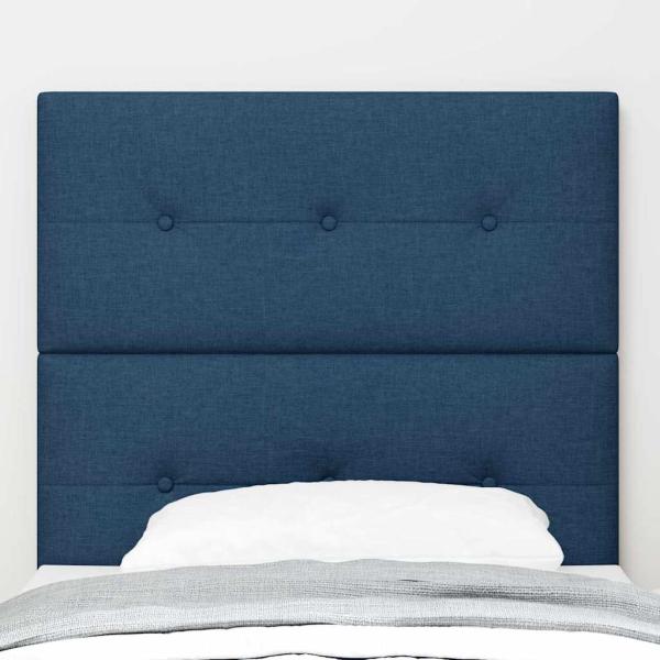 Kopfteil mit Knopfheftung Blau 90 cm Stoff