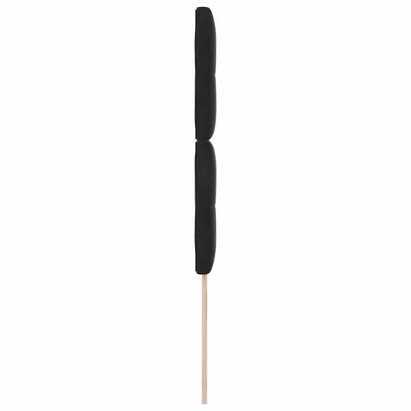 Kopfteil Mit Knöpfen Gepolstert Schwarz 90 cm Samt