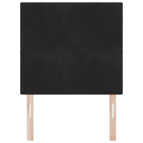 Kopfteil Mit Knöpfen Gepolstert Schwarz 90 cm Samt
