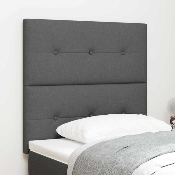 ARDEBO.de - Kopfteil Mit Knopfheftung Dunkelgrau 100 cm Stoff