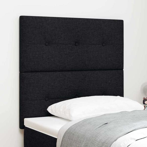 ARDEBO.de - Kopfteil Knopfgepolstert Schwarz 100 cm Stoff