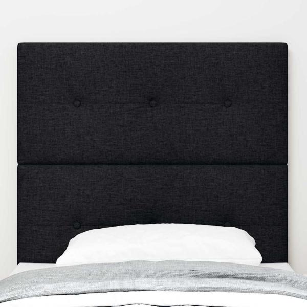 Kopfteil Knopfgepolstert Schwarz 100 cm Stoff