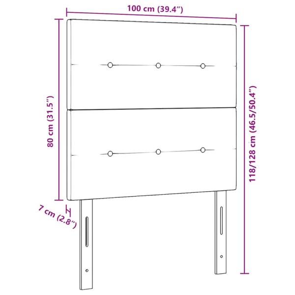 Kopfteil mit Knopfheftung Schwarz 100 cm Samt