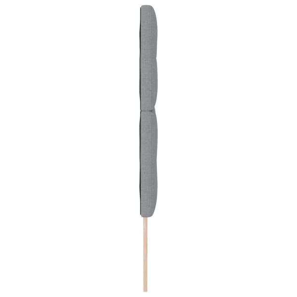 Kopfteil Mit Knopf-Optik Hellgrau 140 cm Stoff