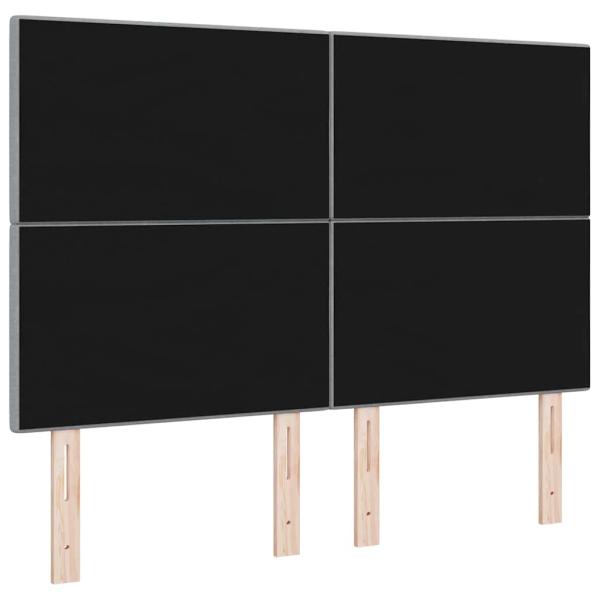 Kopfteil Mit Knopf-Optik Hellgrau 140 cm Stoff