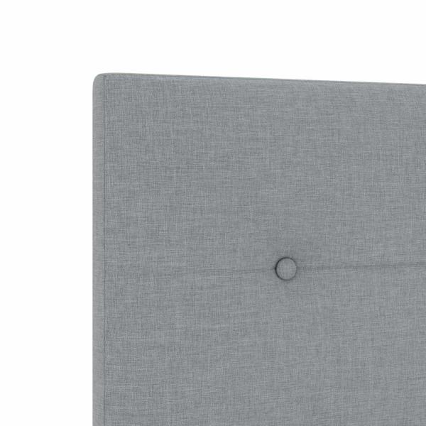 Kopfteil Mit Knopf-Optik Hellgrau 140 cm Stoff