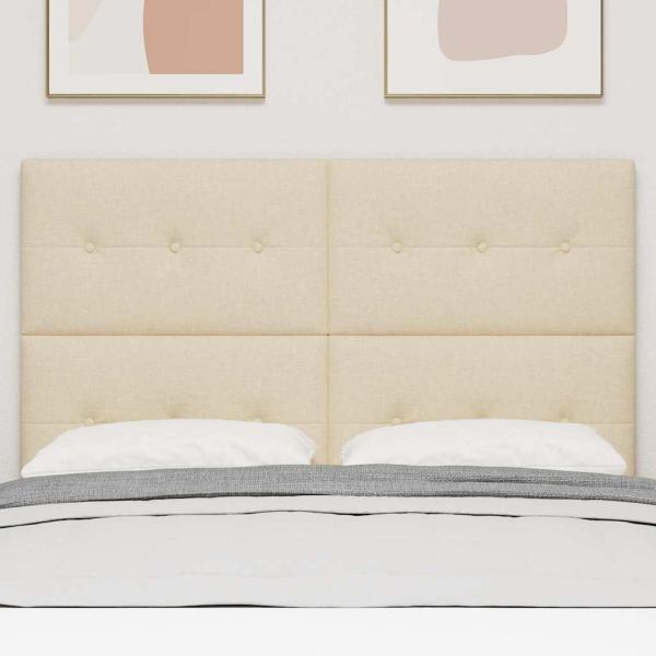 Kopfteil mit Knopfheftung Creme 140 cm Stoff