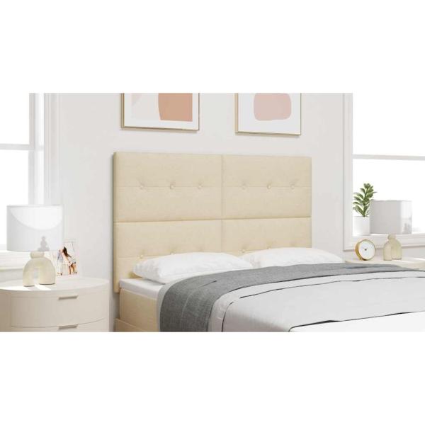 Höhenverstellbares Kopfteil mit Kopfteil Creme 144 cm Stoff