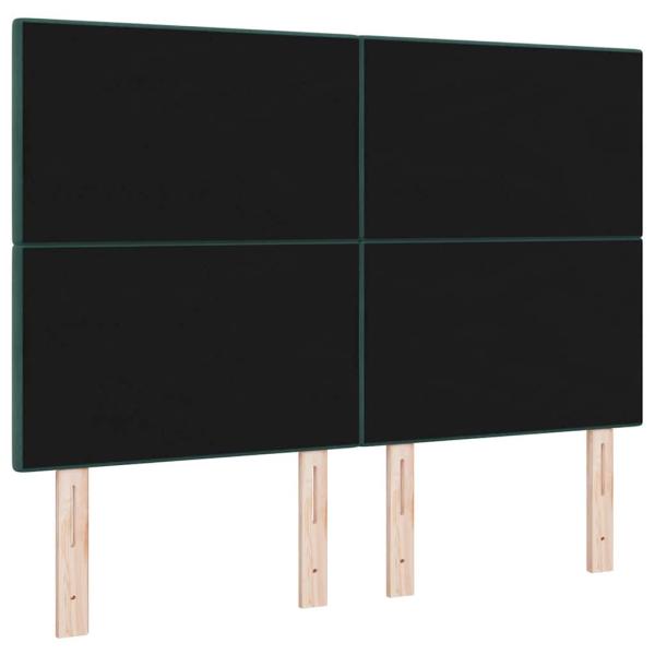 Kopfteil Mit Knöpfen Gepolstert Dunkelgrün 140 cm Samt