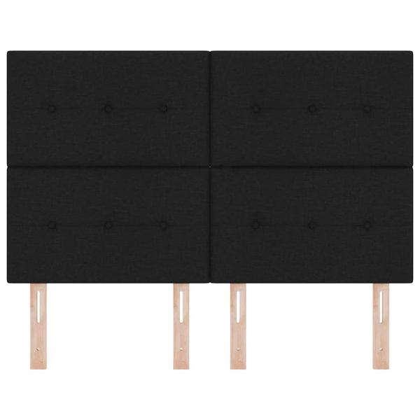 Kopfteil Knopfgepolstert Schwarz 160 cm Stoff