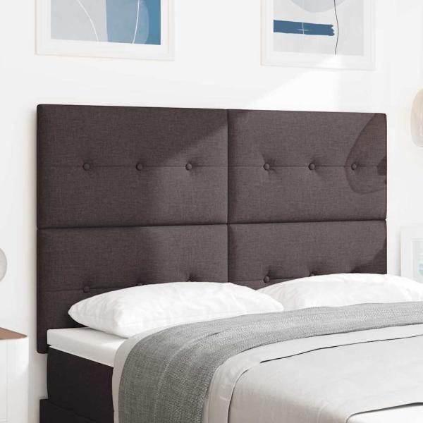Kopfteil mit Knopfheftung Dunkelbraun 160 cm Stoff