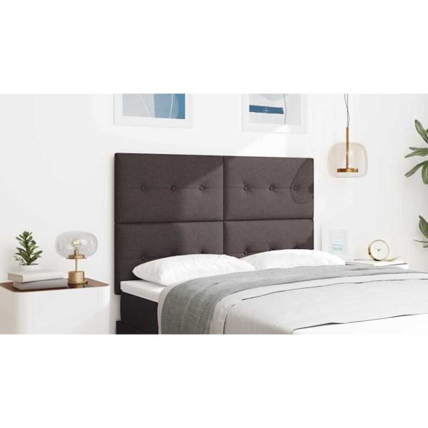 Kopfteil mit Knopfheftung Dunkelbraun 160 cm Stoff
