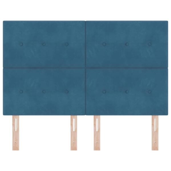 Kopfteil mit Knopfheftung Dunkelblau 160 cm Samt