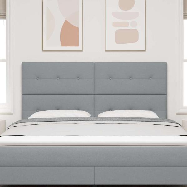 Kopfteil Mit Knopfheftung Hellgrau 180 cm Stoff